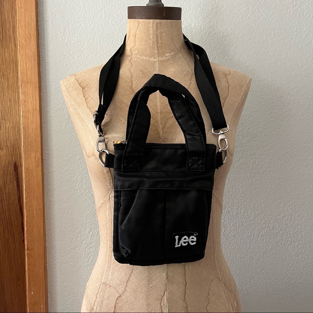 LEE Japan Mini Helmet Bag Black Crossbody Strap